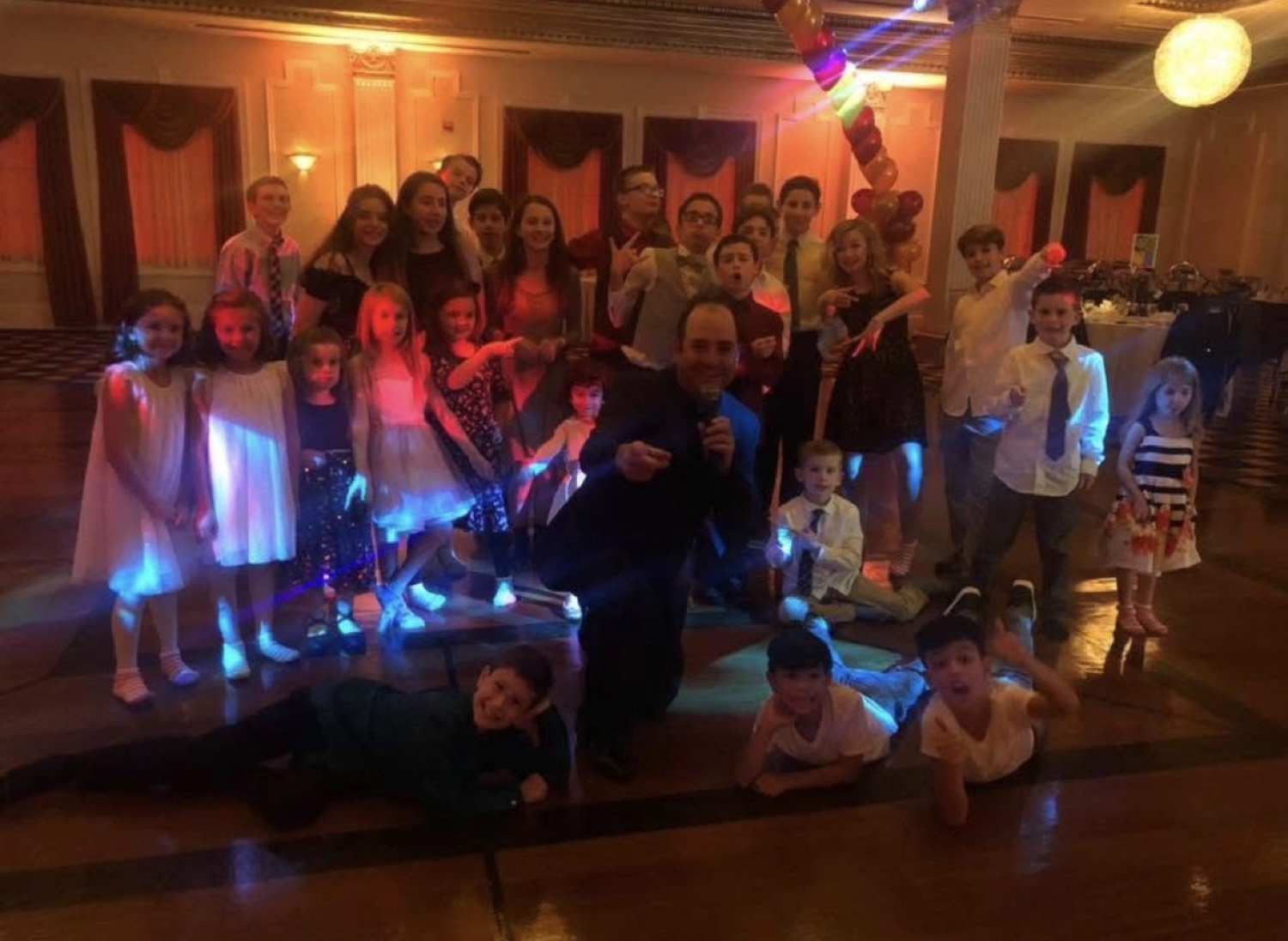 Marc Alan with kids on the dance floor